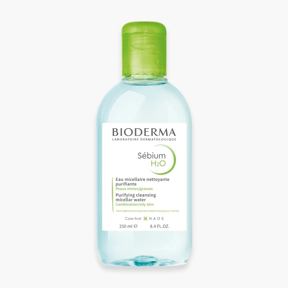 bioderma-sebium-h2o-solution-micellaire-purifiante-250ml.jpg Flacon Bioderma Sébium H2O eau micellaire purifiante 250 ml bouchon vert