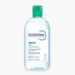 Flacon transparent Bioderma Sébium H2O eau micellaire 500 ml bouchon vert