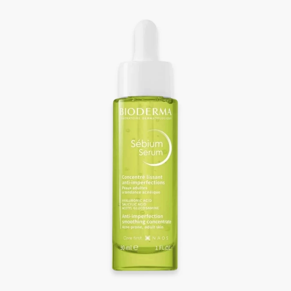 bioderma-sebium-serum-concentre-lissant-anti-imperfections-30ml.jpg Flacon vert Bioderma Sébium Sérum concentré lissant anti-imperfections 30 ml pipette