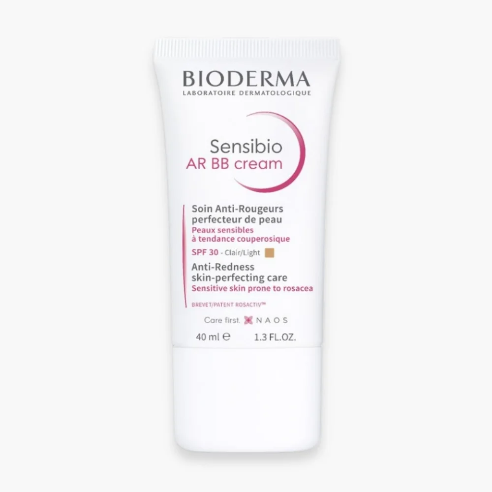 bioderma-sensibio-ar-bb-creme-teintee-claire-soin-anti-rougeurs-perfecteur-de-peau-40ml.jpg Tube blanc et rose Bioderma Sensibio AR BB crème teintée claire 40 ml