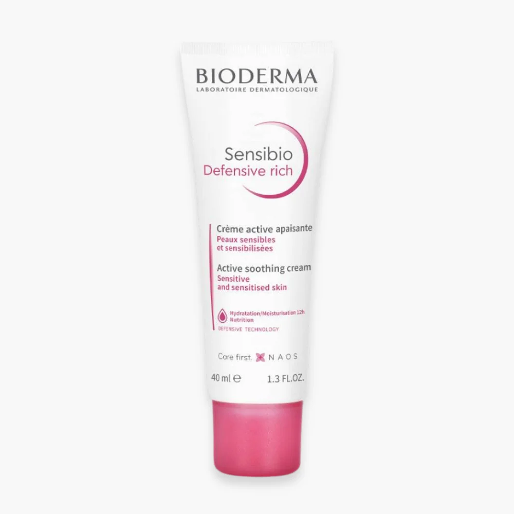 bioderma-sensibio-defensive-riche-creme-active-apaisante-40ml.png Tube blanc bouchon rose Bioderma Sensibio Defensive rich crème apaisante 40 ml