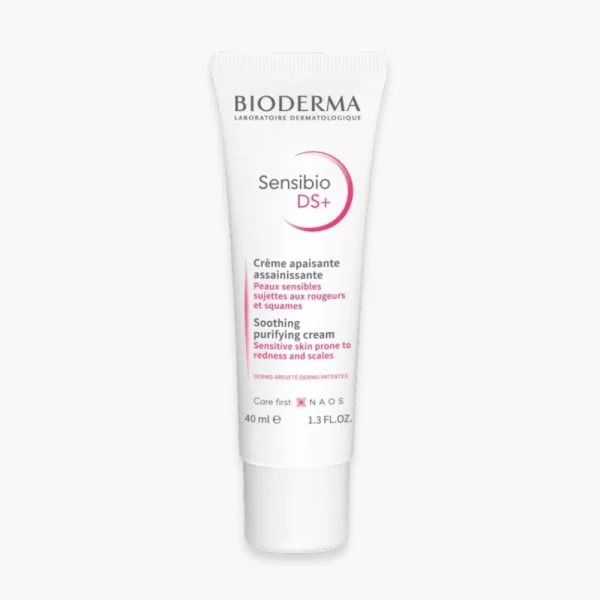Tube blanc Bioderma Sensibio DS+ crème apaisante assainissante 40 ml
