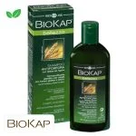 Flacon et étui verts Biokap Bellezza shampooing antipelliculaire avec épis illustrés