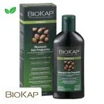 Flacon et étui Biokap Bellezza shampooing usage fréquent, amandes illustrées sur l'étui