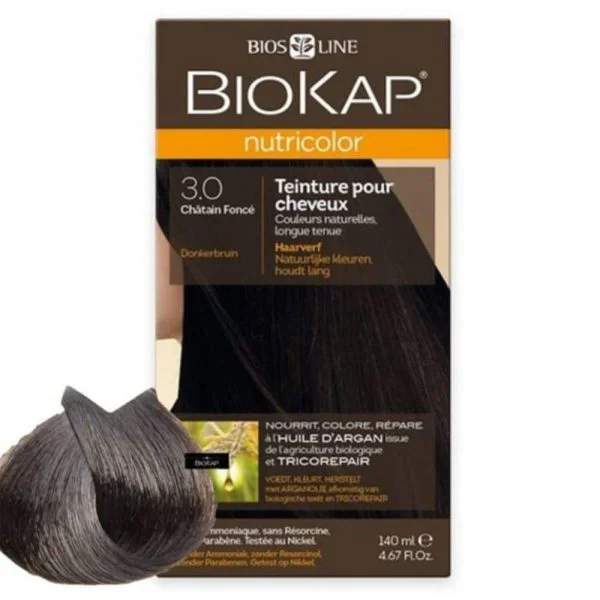 Biokap Nutricolor Coloration Naturelle Cheveux 140ml 3.0 Châtain Foncé