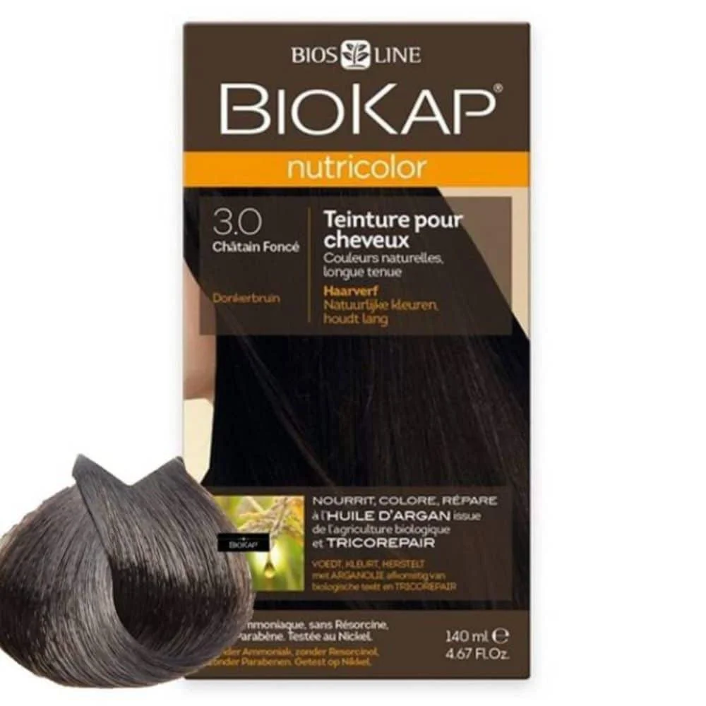 biokap-nutricolor-coloration-naturelle-cheveux-140ml-30-chatain-fonce.jpg Étui Biokap Nutricolor 3.0 châtain foncé et mèche brune foncée