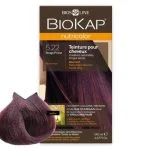 Étui Biokap Nutricolor 5.22 Rouge Prune 140 ml avec mèche de cheveux colorée