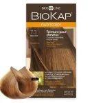 Étui Biokap Nutricolor 7.3 Blond Or 140 ml avec mèche de cheveux colorée