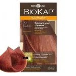 Étui Biokap Nutricolor 7.4 Rouge Cuivré 140 ml avec mèche de cheveux colorée