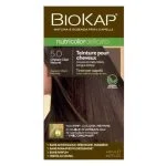 Étui Biokap Nutricolor Delicato 5.0 Châtain Clair Naturel 140 ml et mèche colorée
