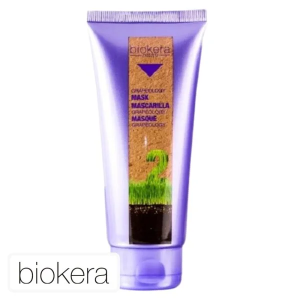 Tube violet nacré Biokera Natura masque Grapeology 200 ml