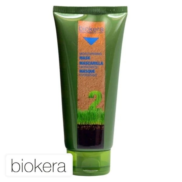 Tube vert Biokera Natura masque hydratant 200 ml étiquette kraft