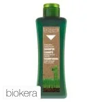 Flacon vert Biokera Natura shampooing spécifique pellicule, étiquette kraft blanche