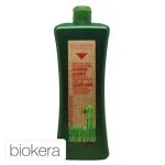 Grand flacon vert Biokera Natura shampooing régénérant 1000 ml étiquette rouge