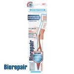 Brosse à dents Biorepair Soft anti-bactérienne, manche blanc et orange, poils souples