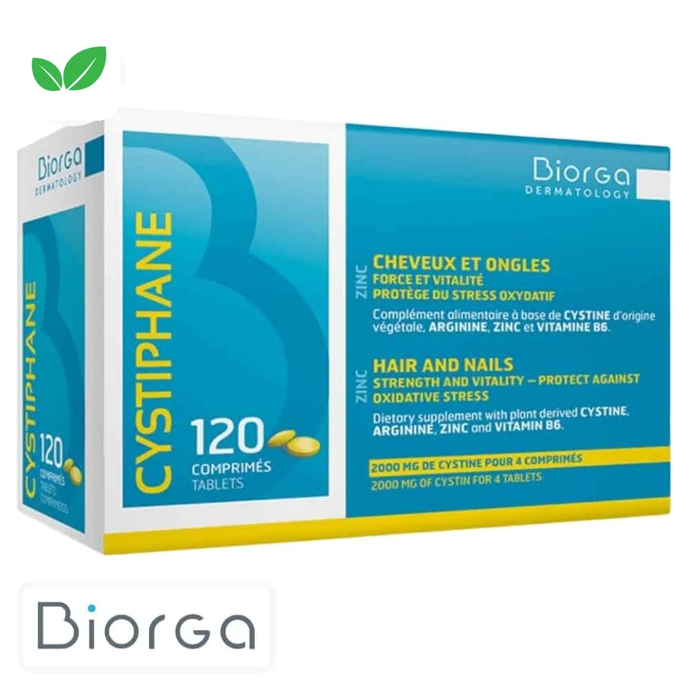 biorga-cystiphane-cheveux-et-ongles-120-comprimes.jpg Boîte bleue Cystiphane Biorga cheveux et ongles, 120 comprimés