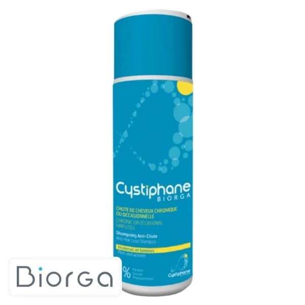 Flacon bleu Cystiphane Biorga shampooing anti-chute, 200 ml