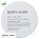 Pot rond gris clair Björn Axén Short Hair Wax fixation forte, 80 ml