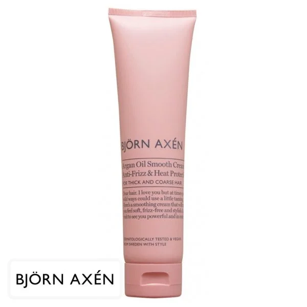 Tube rose Björn Axén Argan Oil Smooth Cream anti-frisottis protection chaleur
