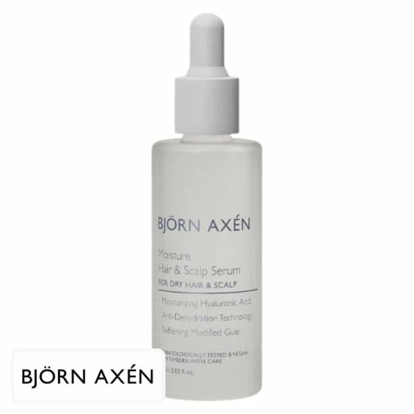 Flacon compte-gouttes blanc Björn Axén Moisture Hair Scalp Serum 60 ml