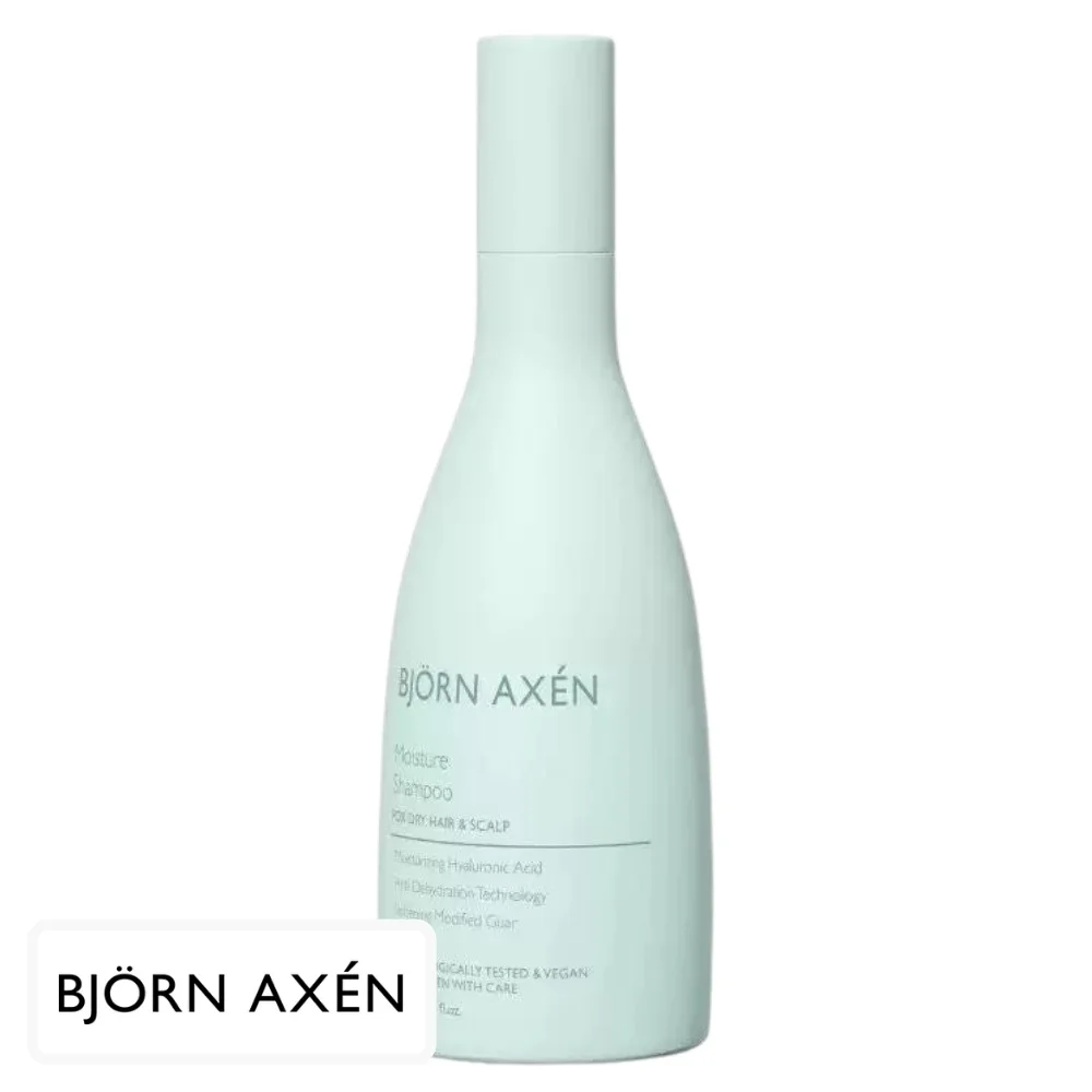 bjorn-axen-shampoing-hydratant-250ml.jpg Flacon vert d'eau Björn Axén Moisture Shampoo cheveux secs 250 ml