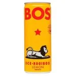 Canette jaune Bos Ice Rooibos Lemon bio avec lion noir imprimé