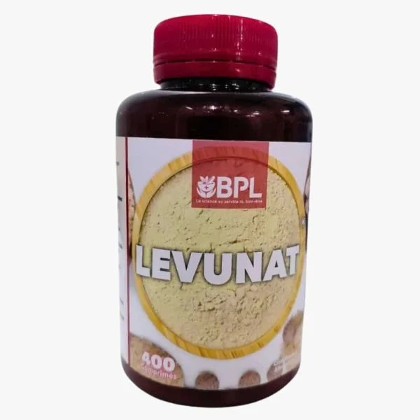 Flacon brun Bpl Levunat, bouchon rouge, 400 comprimés indiqués