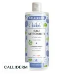 Flacon transparent Calliderm bébé eau nettoyante à l'aloe vera de 500 ml