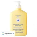 Flacon-pompe jaune Camomilla Blu, nettoyant visage et corps 500 ml
