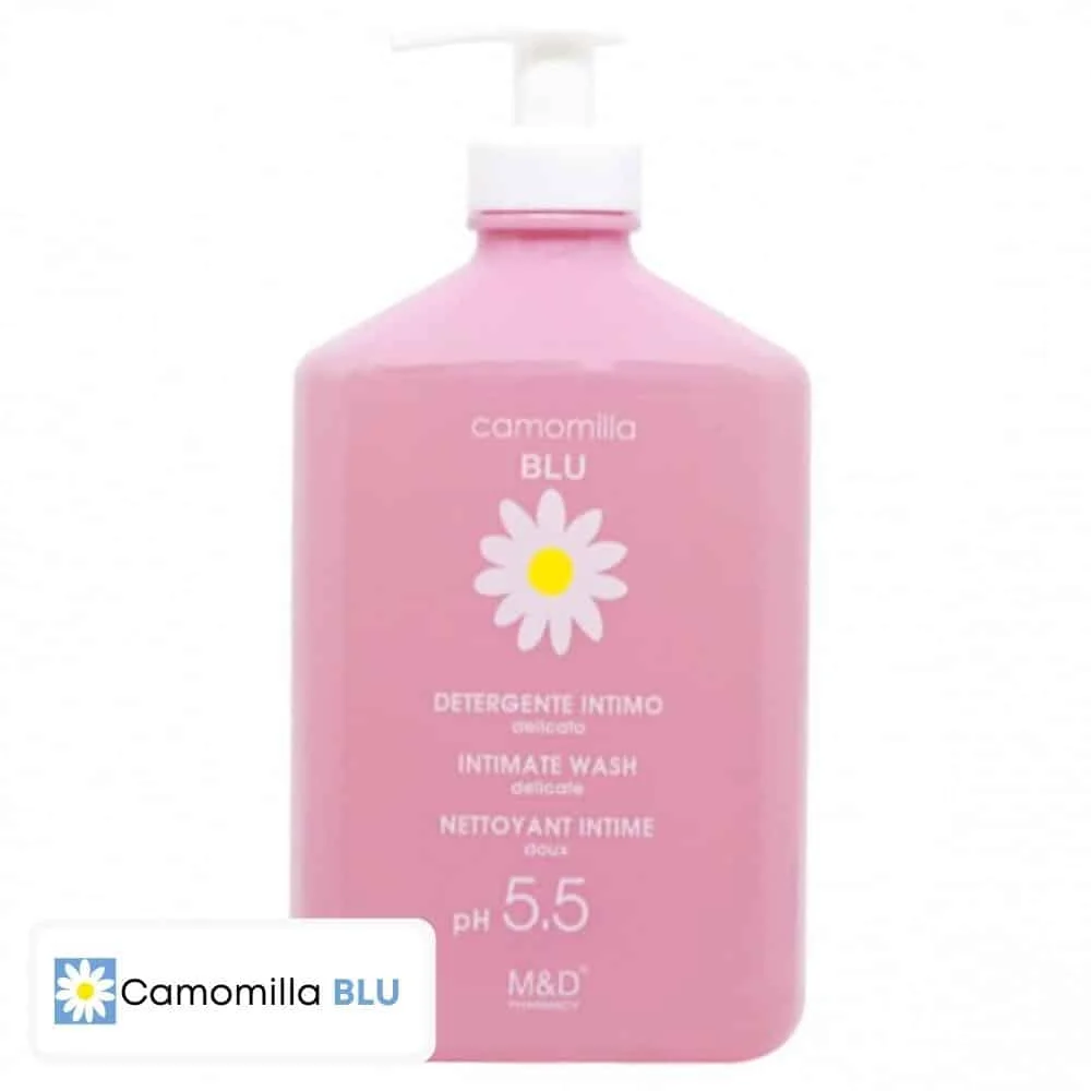 camomilla-blu-gel-nettoyant-intime-actif-ph-55-300ml.jpg Grand flacon-pompe rose Camomilla Blu, nettoyant intime doux pH 5.5