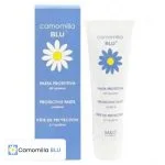 Tube blanc et étui bleu Camomilla Blu pâte de protection à l'azulène