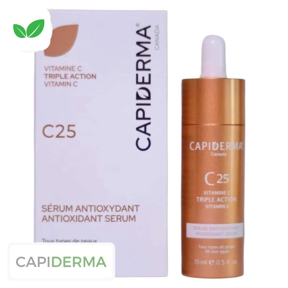 capiderma-c25-serum-antioxydant-15ml.jpg Flacon cuivré Capiderma C25 sérum antioxydant 15 ml et son étui