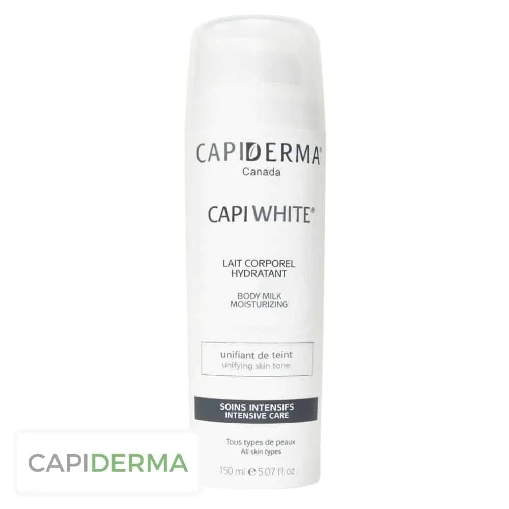capiderma-capiwhite-lait-corporel-hydratant-soins-intensifs-150ml.jpg Flacon pompe blanc Capiderma Capiwhite lait corporel hydratant 150 ml