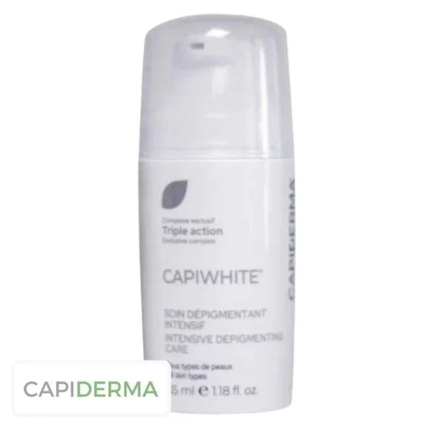 Flacon pompe blanc Capiderma Capiwhite soin dépigmentant intensif 35 ml