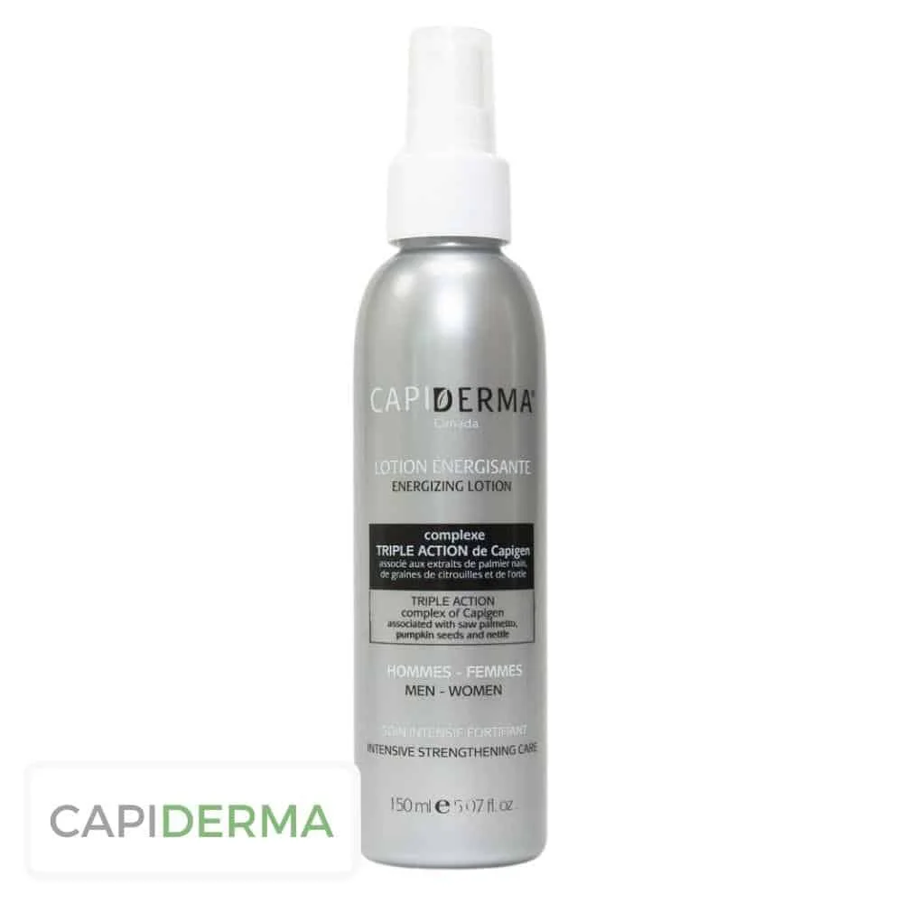 capiderma-lotion-energisante-150ml.jpg Flacon spray gris Capiderma lotion énergisante Capigen 150 ml