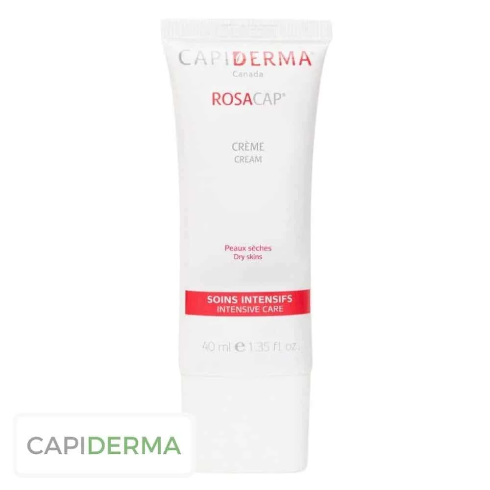 capiderma-rosacap-creme-anti-rougeurs-visage-soins-intensifs-40ml.jpg Tube blanc et rouge Capiderma Rosacap crème visage 40 ml