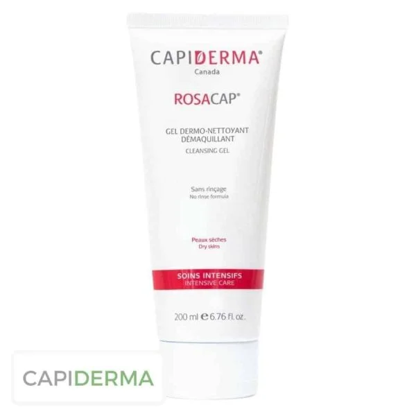 Tube Capiderma Rosacap gel dermo-nettoyant démaquillant 200 ml