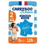 Paquet Carryboo couches taille 2 pour bébé 3-6 kg, 50 unités