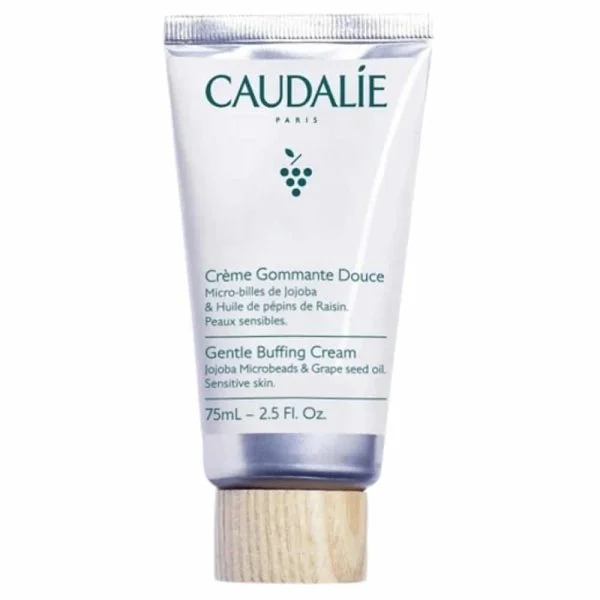 Tube argenté Caudalie crème gommante douce micro-billes de jojoba 75 ml