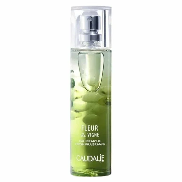 Flacon vaporisateur vert clair Caudalie Fleur de Vigne eau fraîche parfumée
