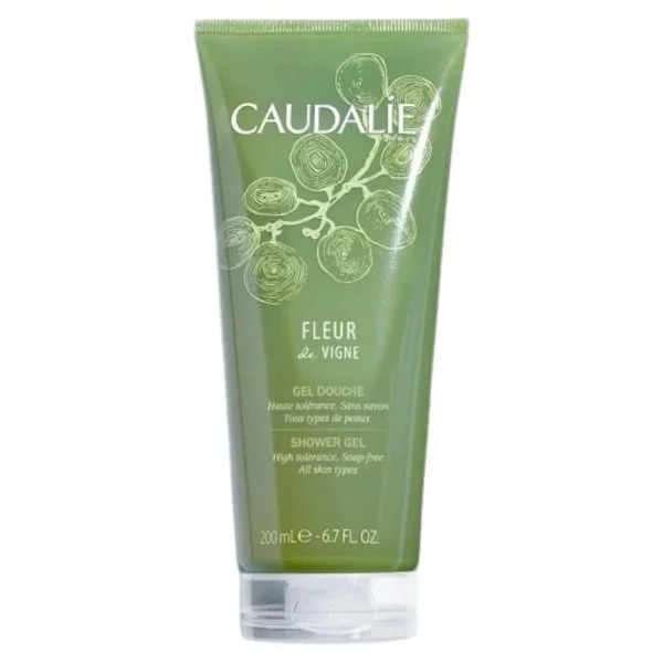 Tube vert olive Caudalie Fleur de Vigne gel douche sans savon 200 ml