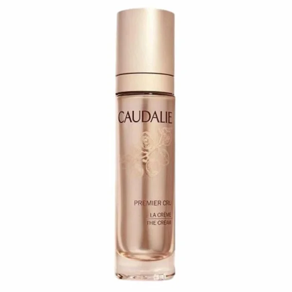 Flacon-pompe doré Caudalie Premier Cru La Crème soin visage anti-âge