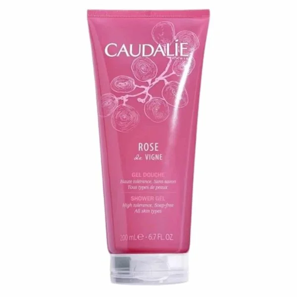 Tube rose fuchsia Caudalie Rose de Vigne Gel Douche 200 ml