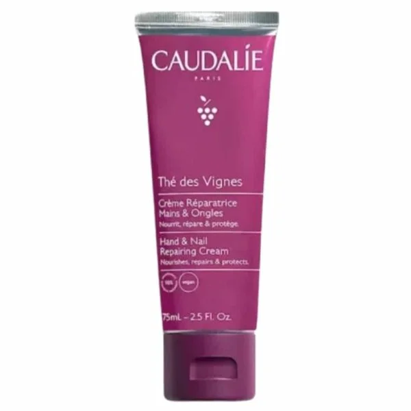 Tube violet Caudalie Thé des Vignes Crème Réparatrice Mains et Ongles 75 ml