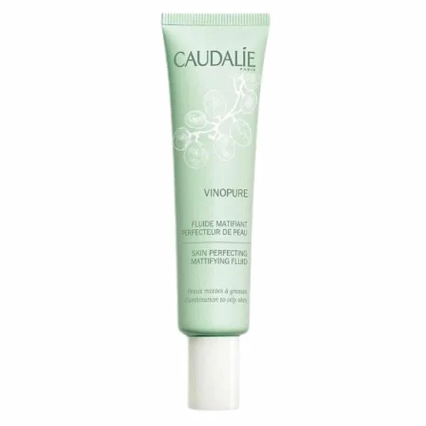 Tube vert pâle Caudalie Vinopure fluide matifiant perfecteur de peau 40 ml