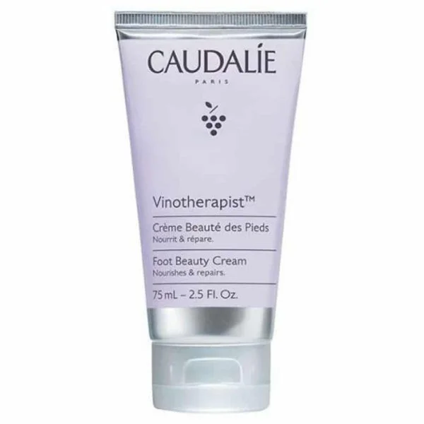 Tube mauve Caudalie Vinotherapist Crème Beauté des Pieds 75 ml bouchon argenté