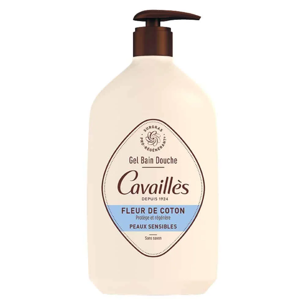 cavailles-gel-bain-douche-fleur-de-coton-1l.jpg Grand flacon-pompe Cavaillès Gel Bain Douche Fleur de Coton peaux sensibles