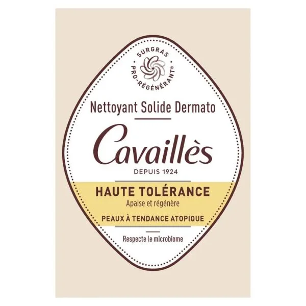 Emballage Cavaillès Nettoyant Solide Dermato Haute Tolérance peaux à tendance atopique
