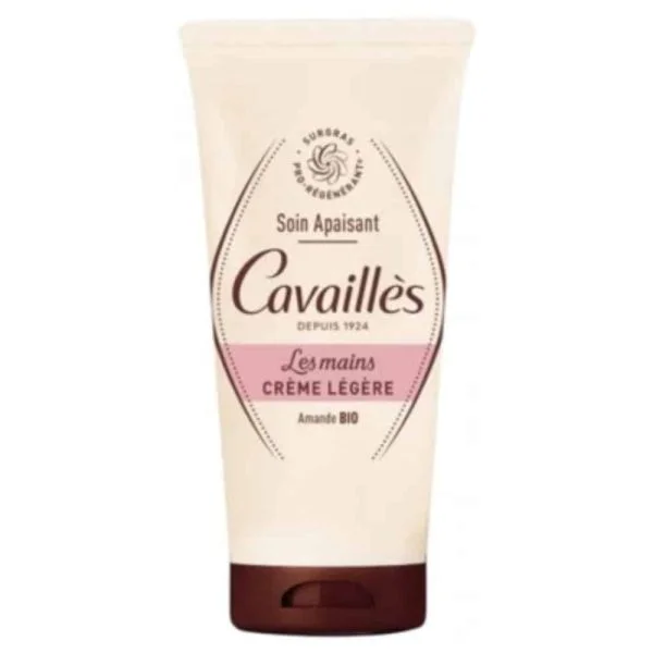 Tube beige Cavaillès Les Mains Crème Légère Soin Apaisant amande bio