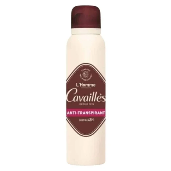 Spray aérosol Cavaillès L'Homme anti-transpirant contrôle 48h, capuchon bordeaux